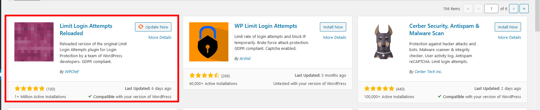 limit login attempts reloaded